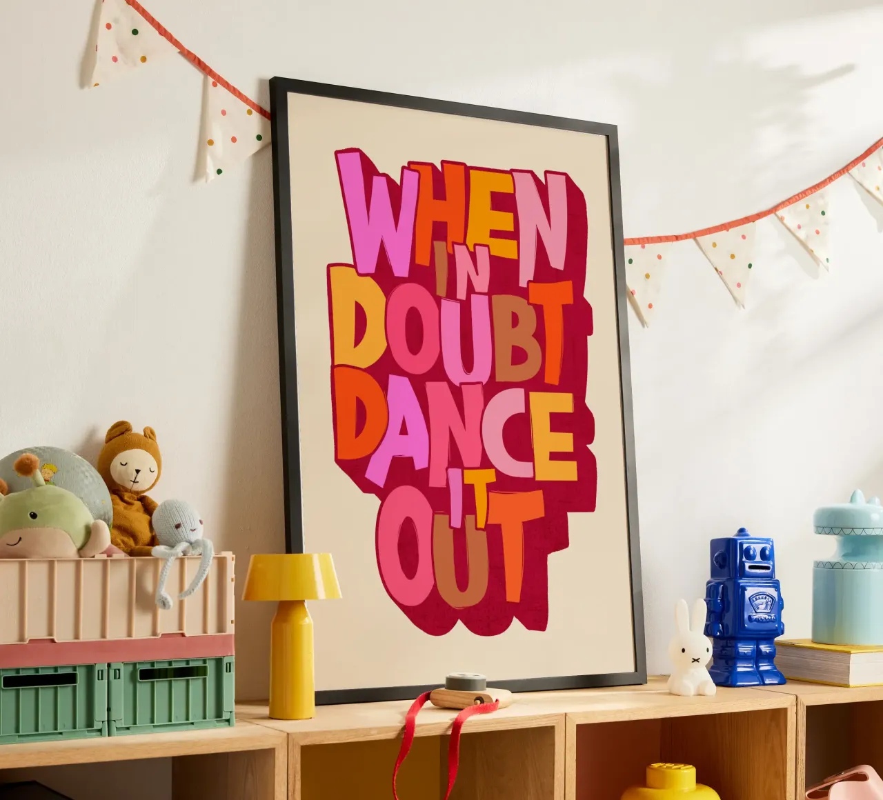 Colorful Retro Dance Typography Print carta hahnemühle da showmemars