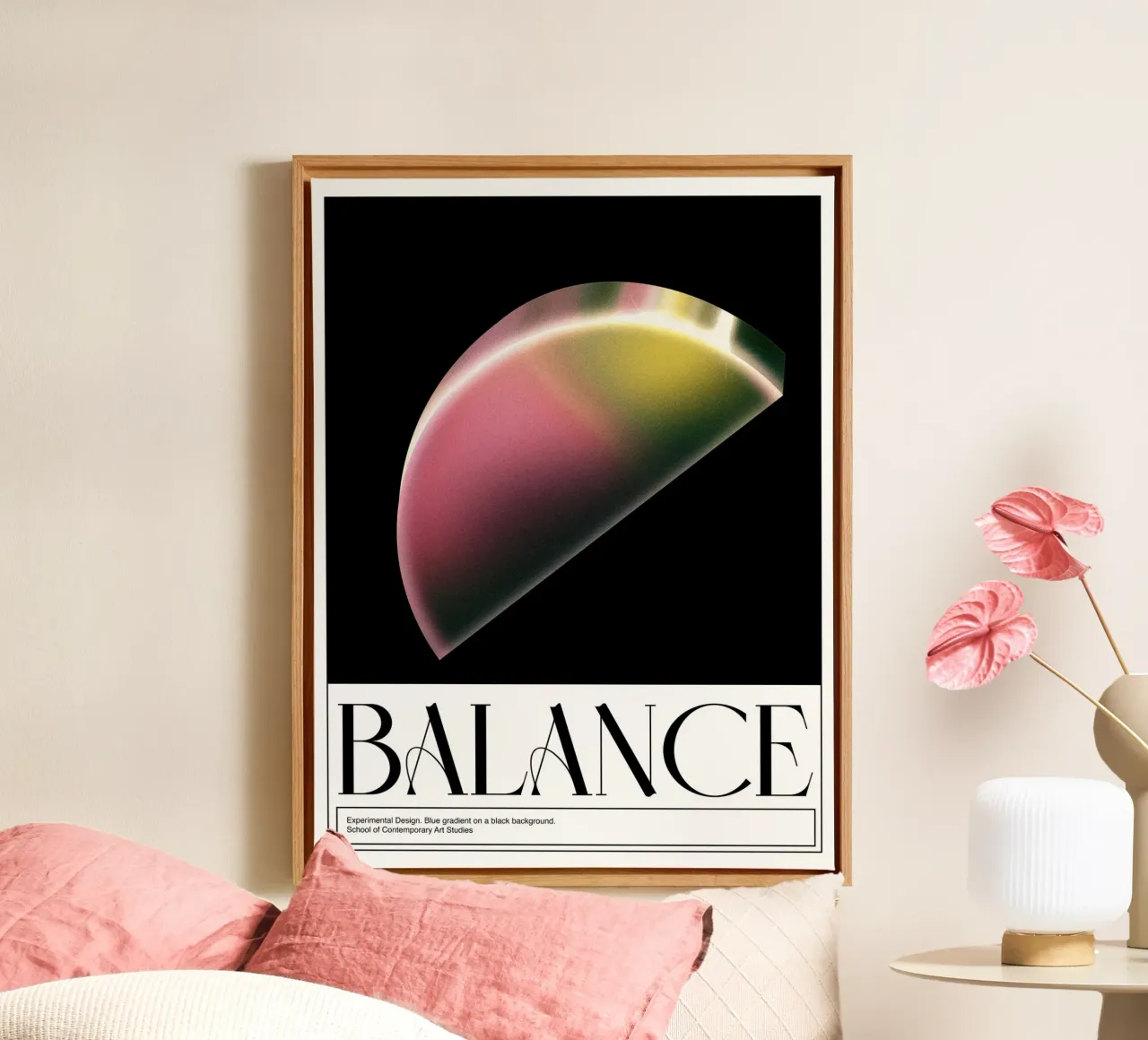 Equilibrio, 3D, Design grafico Poster tela con Cornice a cassetta da Peaches Art Prints
