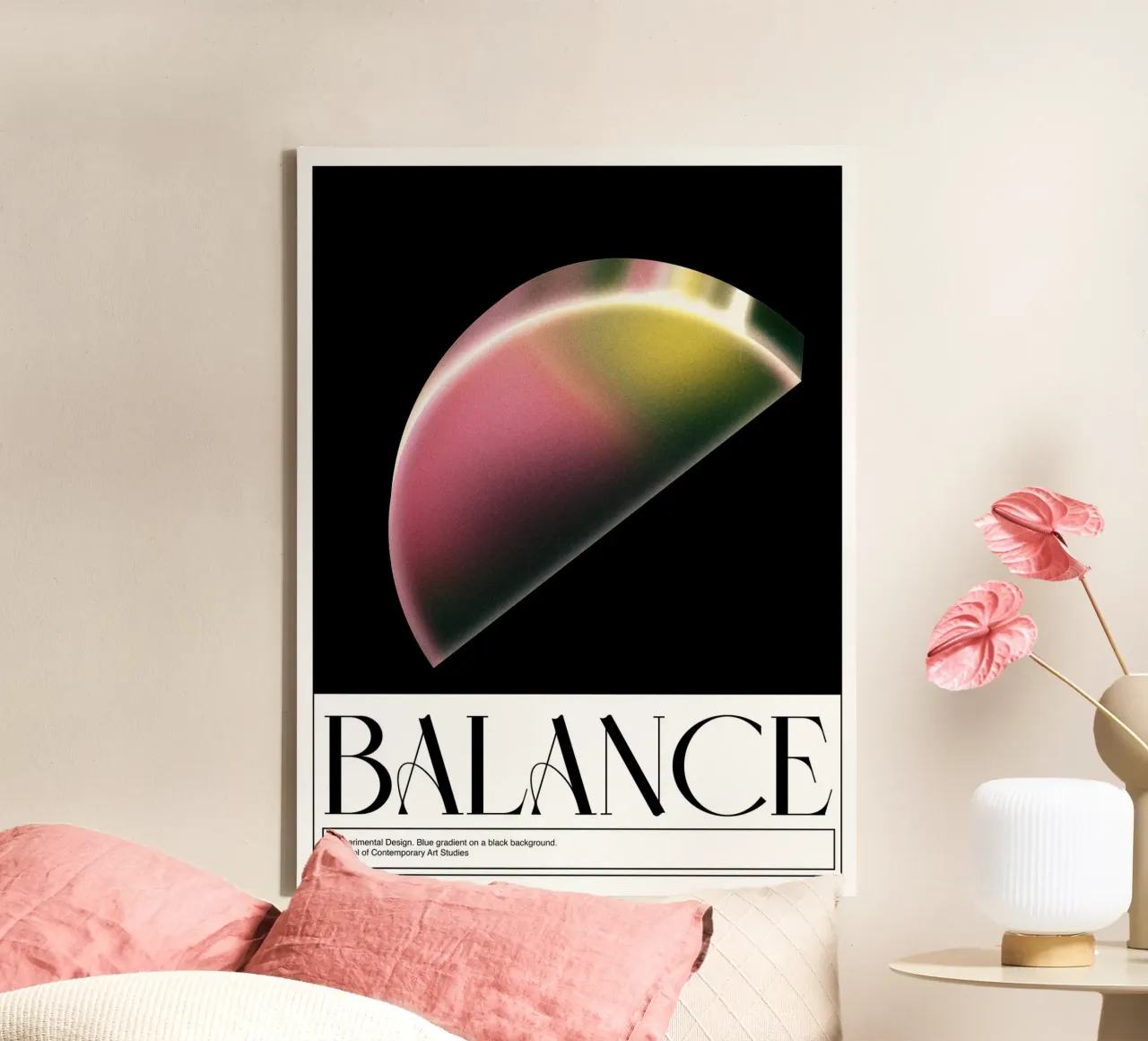 Equilibrio, 3D, Design grafico Poster tela con Cornice a cassetta da Peaches Art Prints