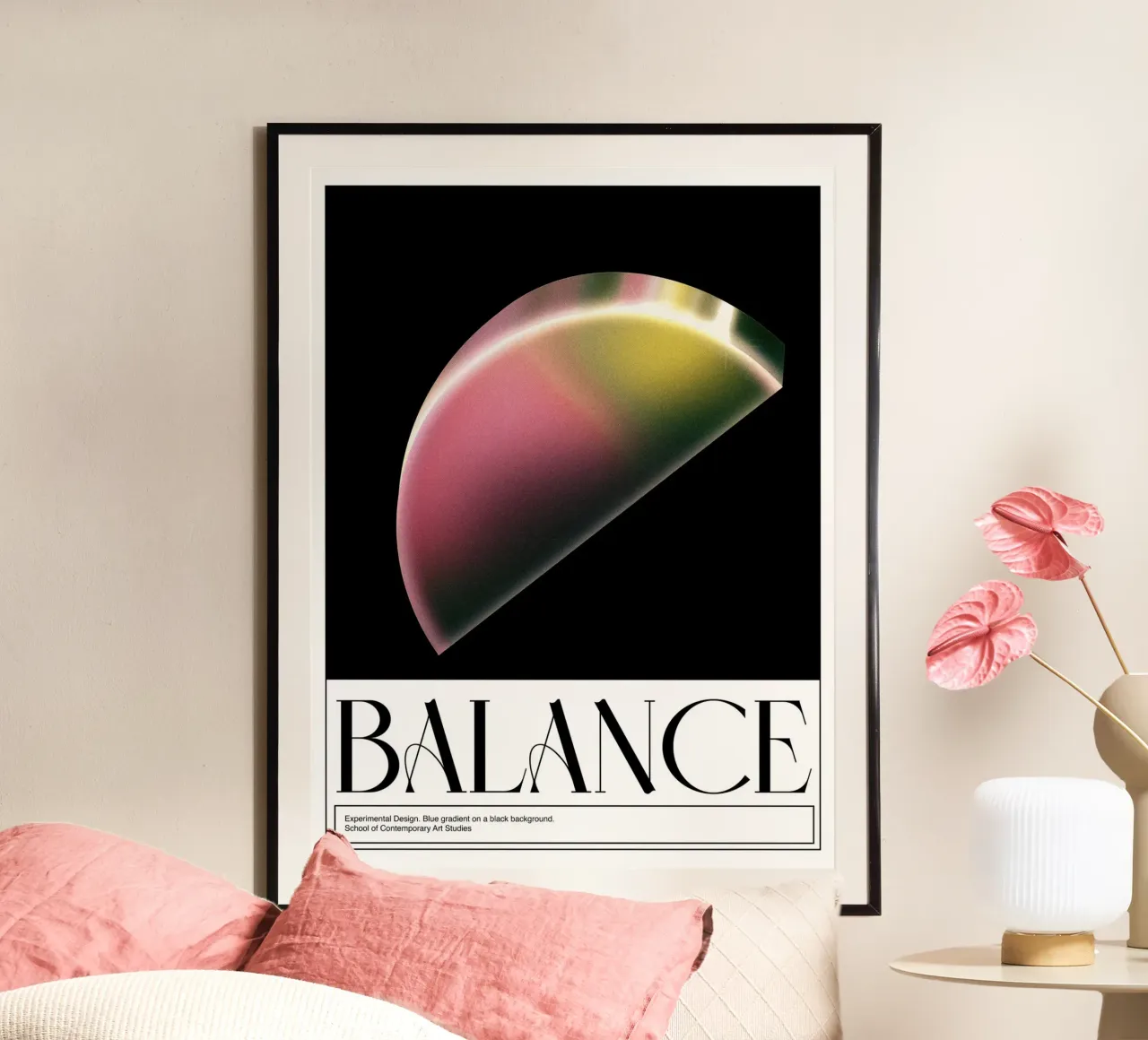 Equilibrio, 3D, Design grafico Poster poster con telaio in alluminio da Peaches Art Prints