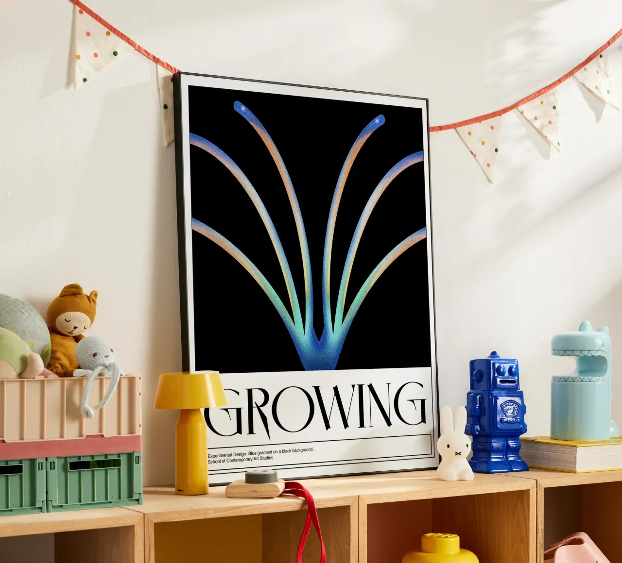 Crescita, design grafico, poster alluminio dibond da Peaches Art Prints