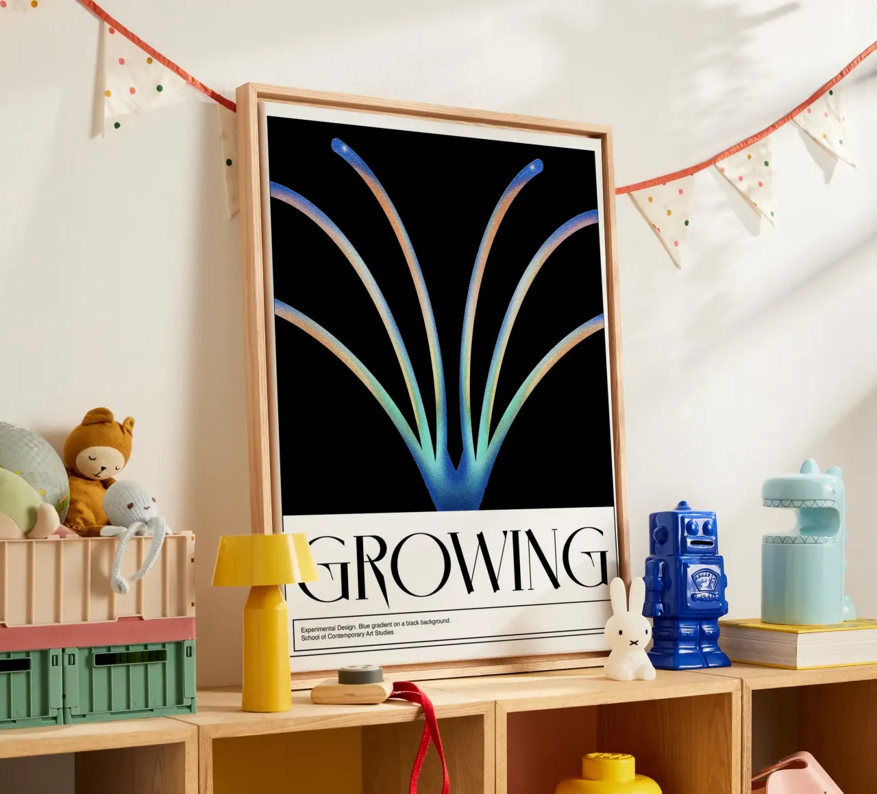 Crescita, design grafico, poster tela con Cornice a cassetta da Peaches Art Prints