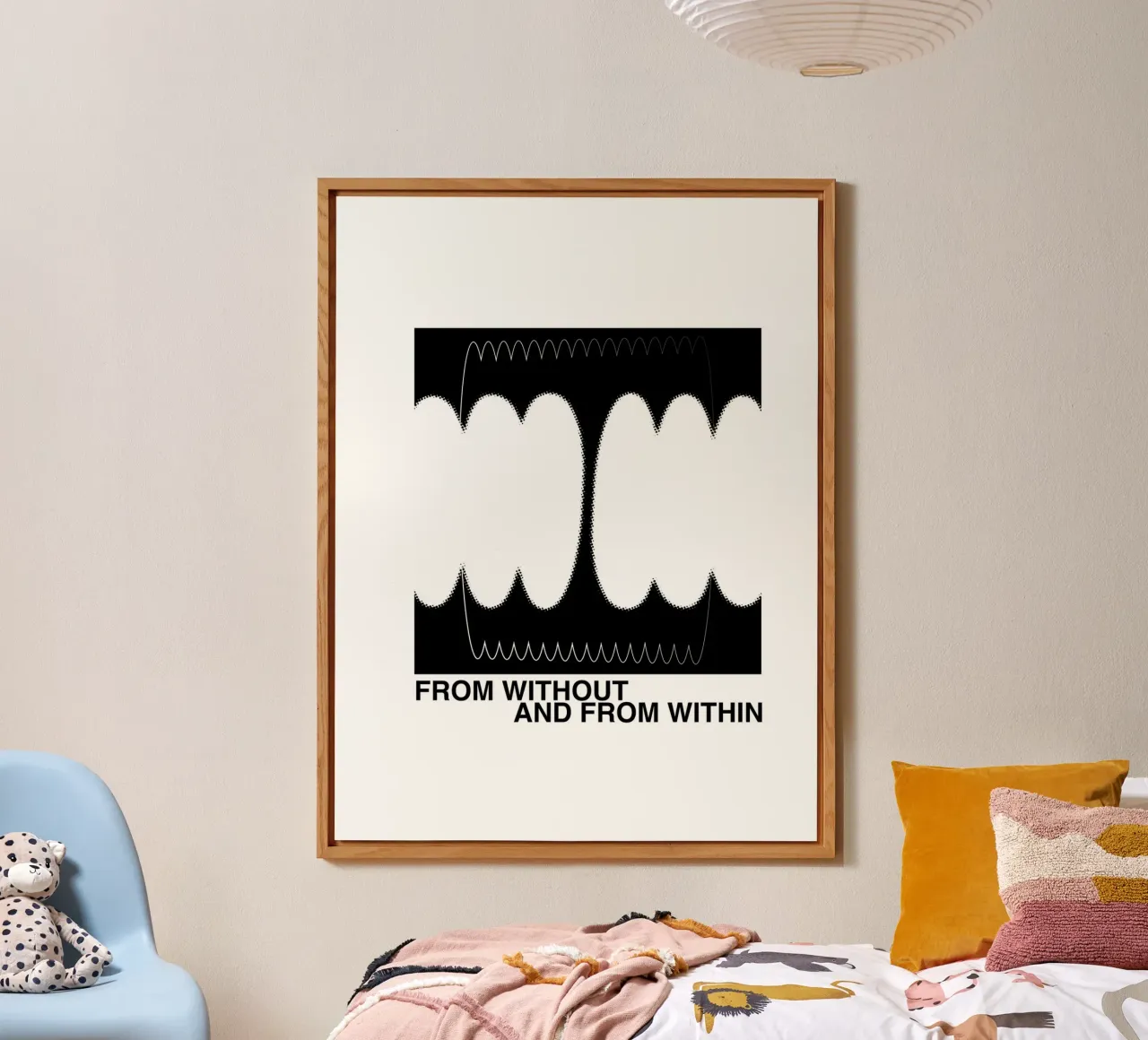 Von außen und von innen, Grafikdesign, Retro-Zitat Forex-Platte von Peaches Art Prints