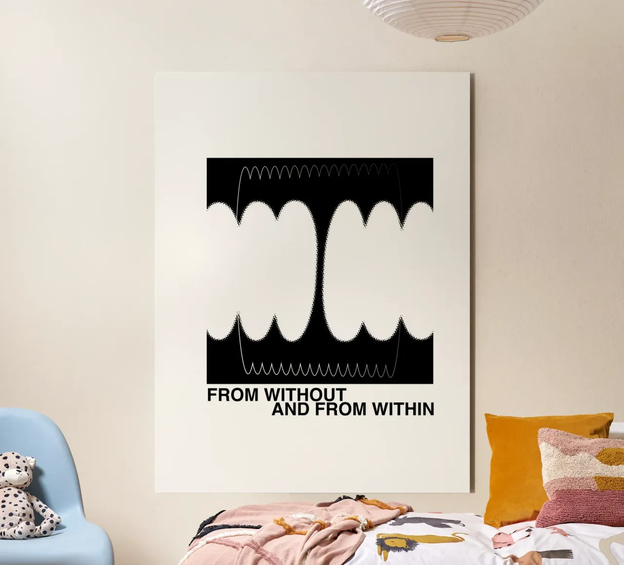 Von außen und von innen, Grafikdesign, Retro-Zitat Forex-Platte von Peaches Art Prints