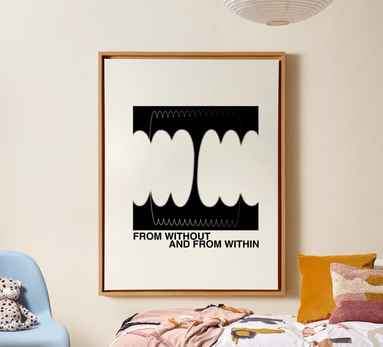 De l'extérieur et de l'intérieur, graphisme, citation rétro toile de Peaches Art Prints