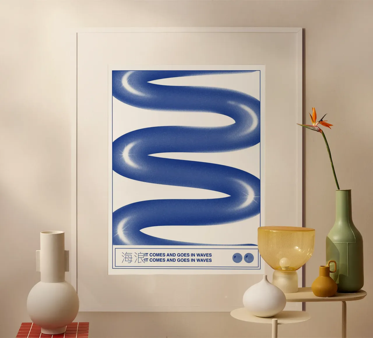 Poster di design grafico Blue Waves poster da Peaches Art Prints
