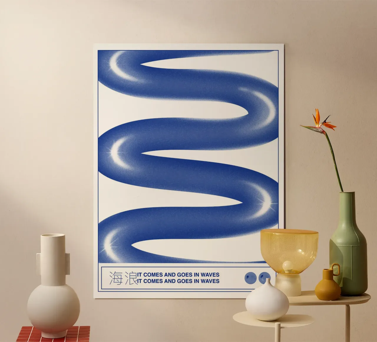 Poster di design grafico Blue Waves poster da Peaches Art Prints
