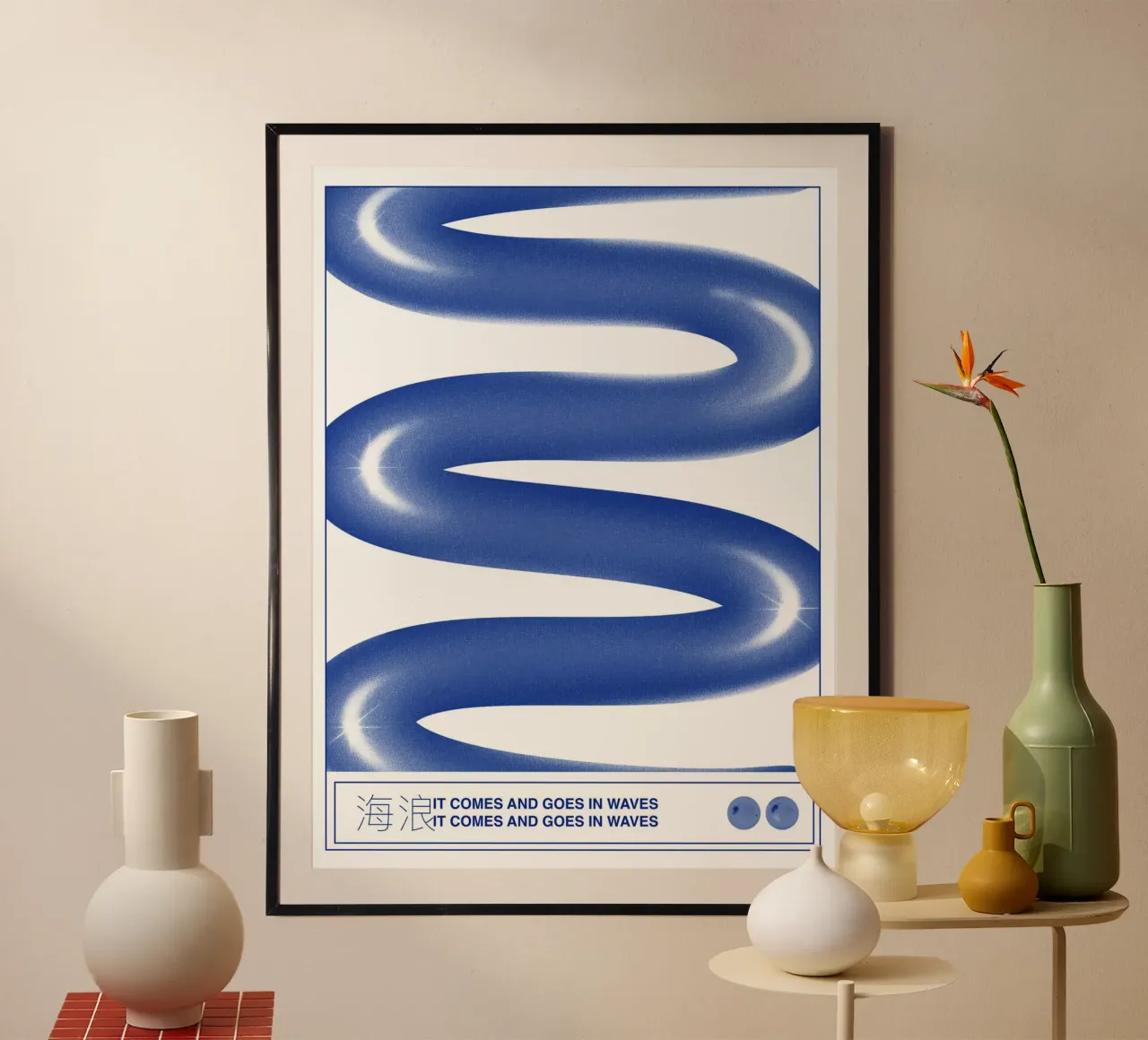 Poster di design grafico Blue Waves poster da Peaches Art Prints