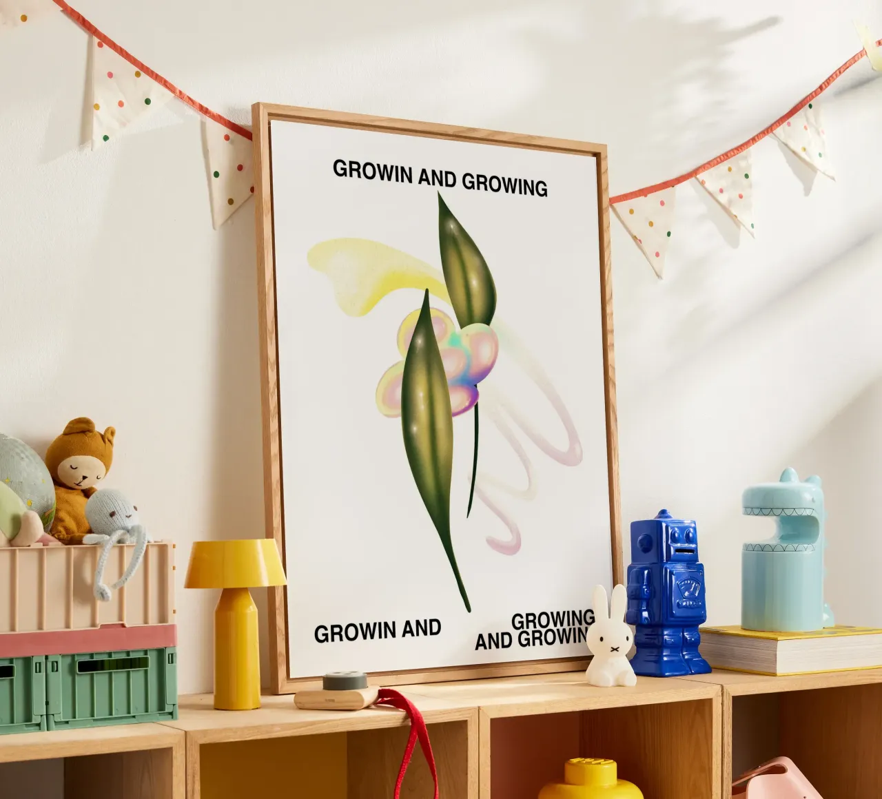 Crescere e crescere, botanica, poster di design grafico plexiglass da Peaches Art Prints