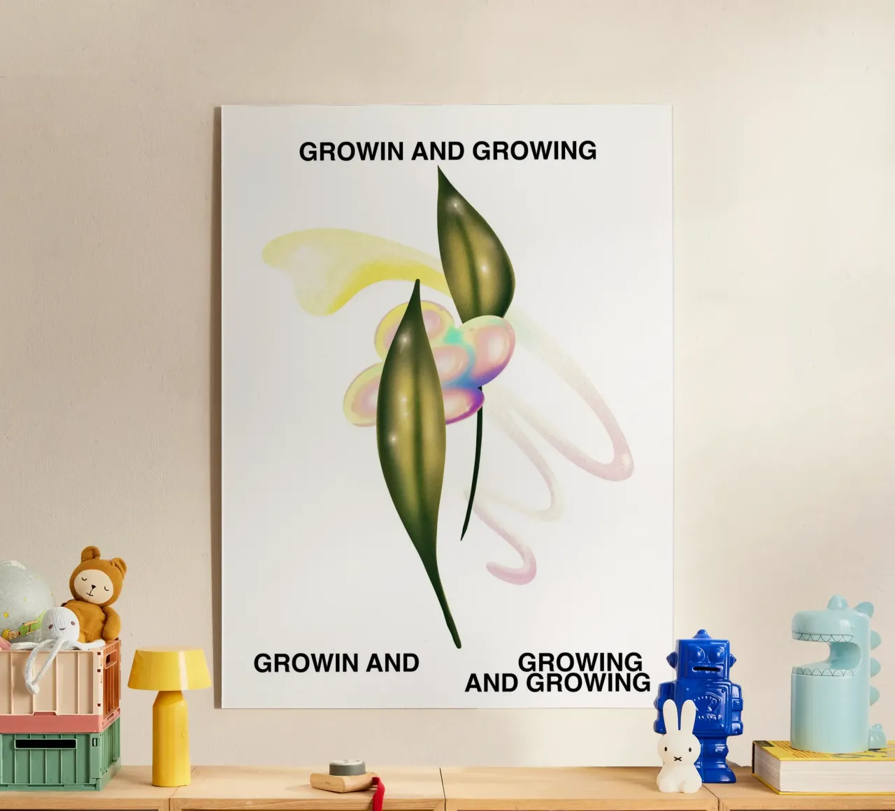 Crescere e crescere, botanica, poster di design grafico plexiglass da Peaches Art Prints