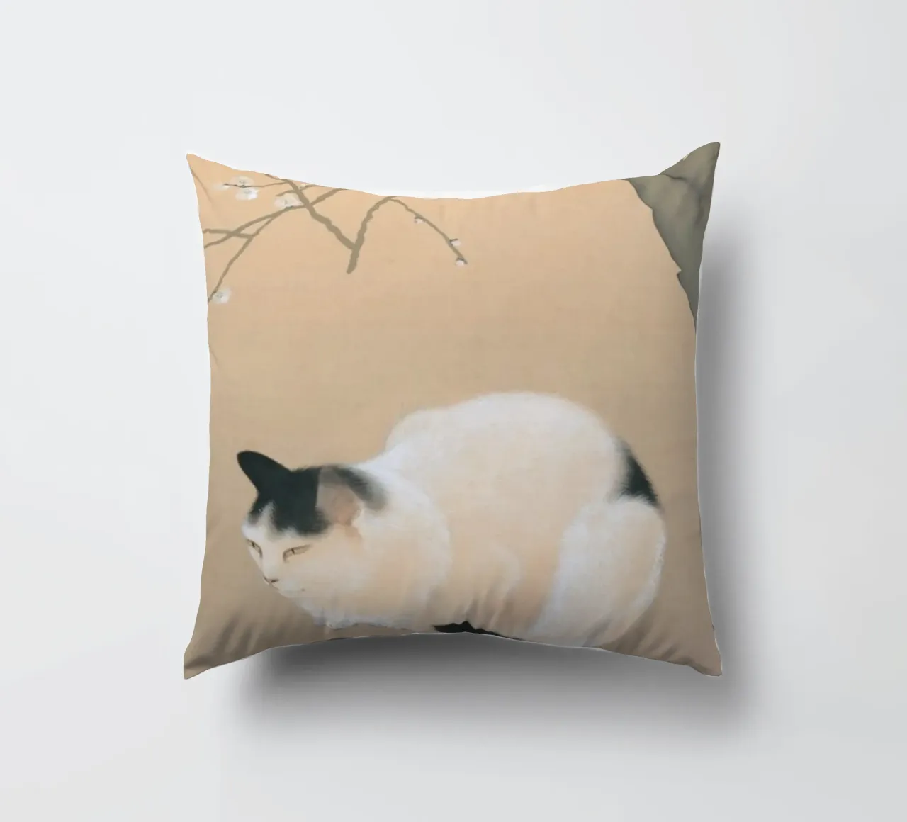 Gatto e fiori di prugno - Hishida shunso cuscino da William Store