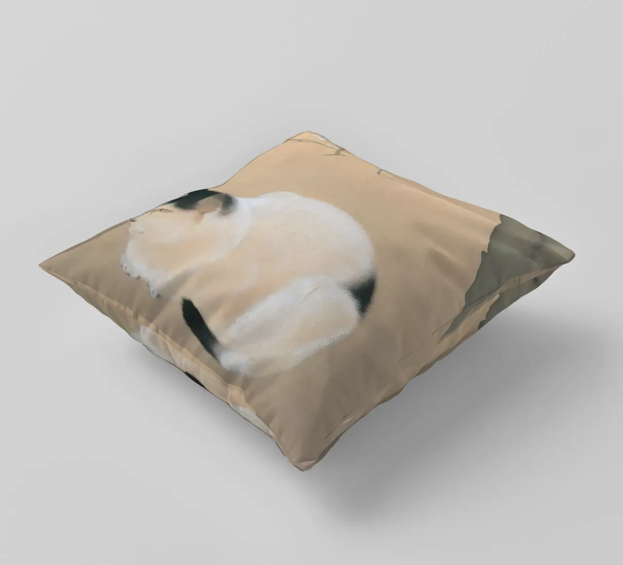 Gatto e fiori di prugno - Hishida shunso cuscino da William Store