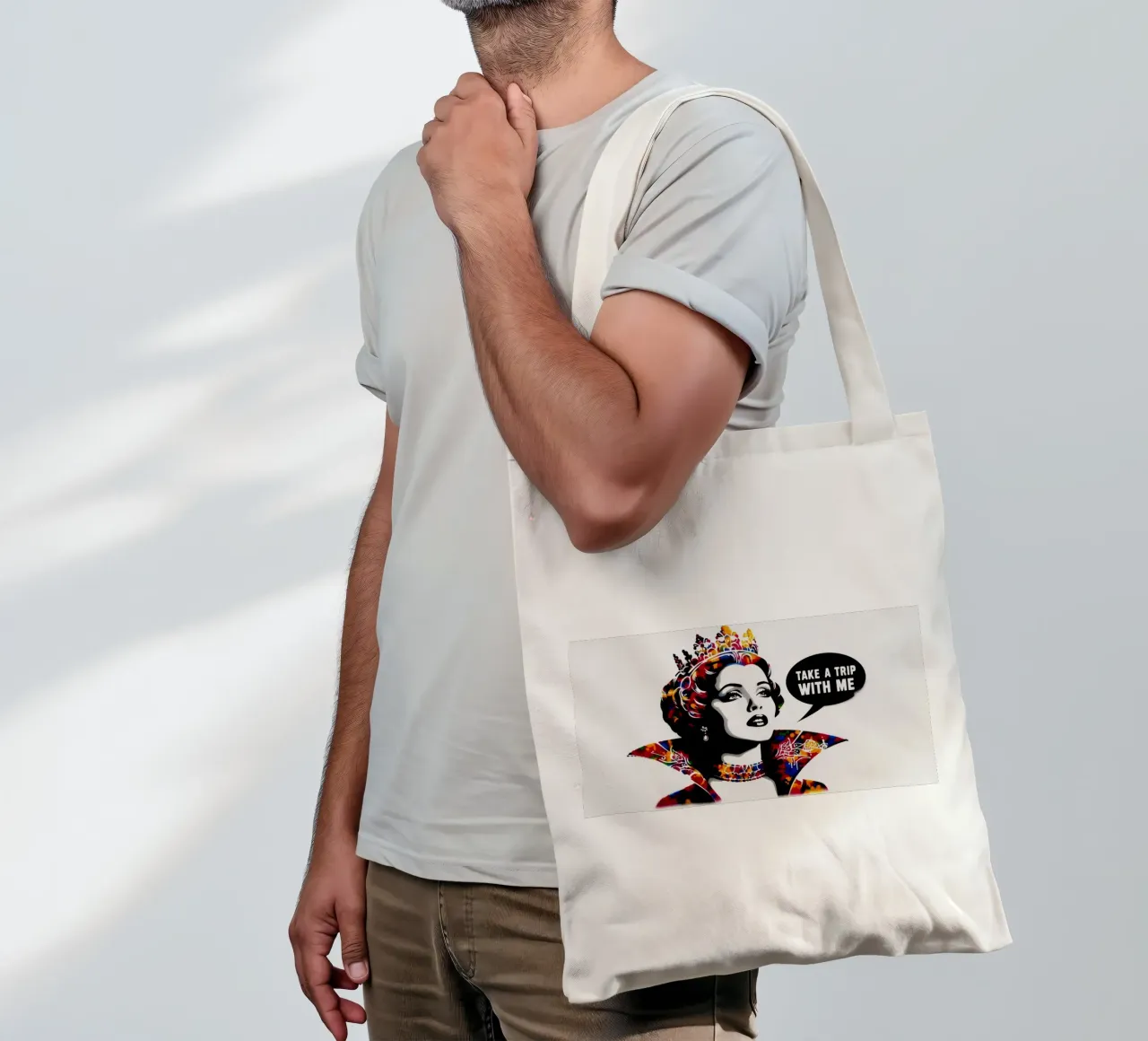 Take a trip with me – Stencil, Graffiti & Streetart borsa in juta da STAN Z.