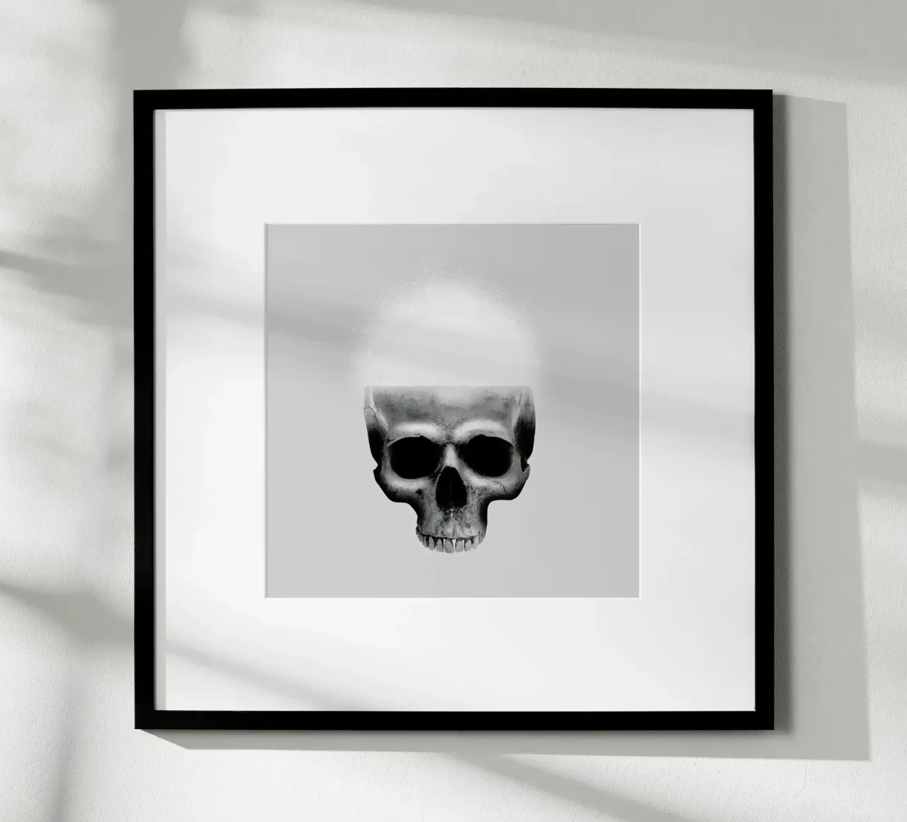 Skull Rise poster con telaio in legno da Chris Wharton