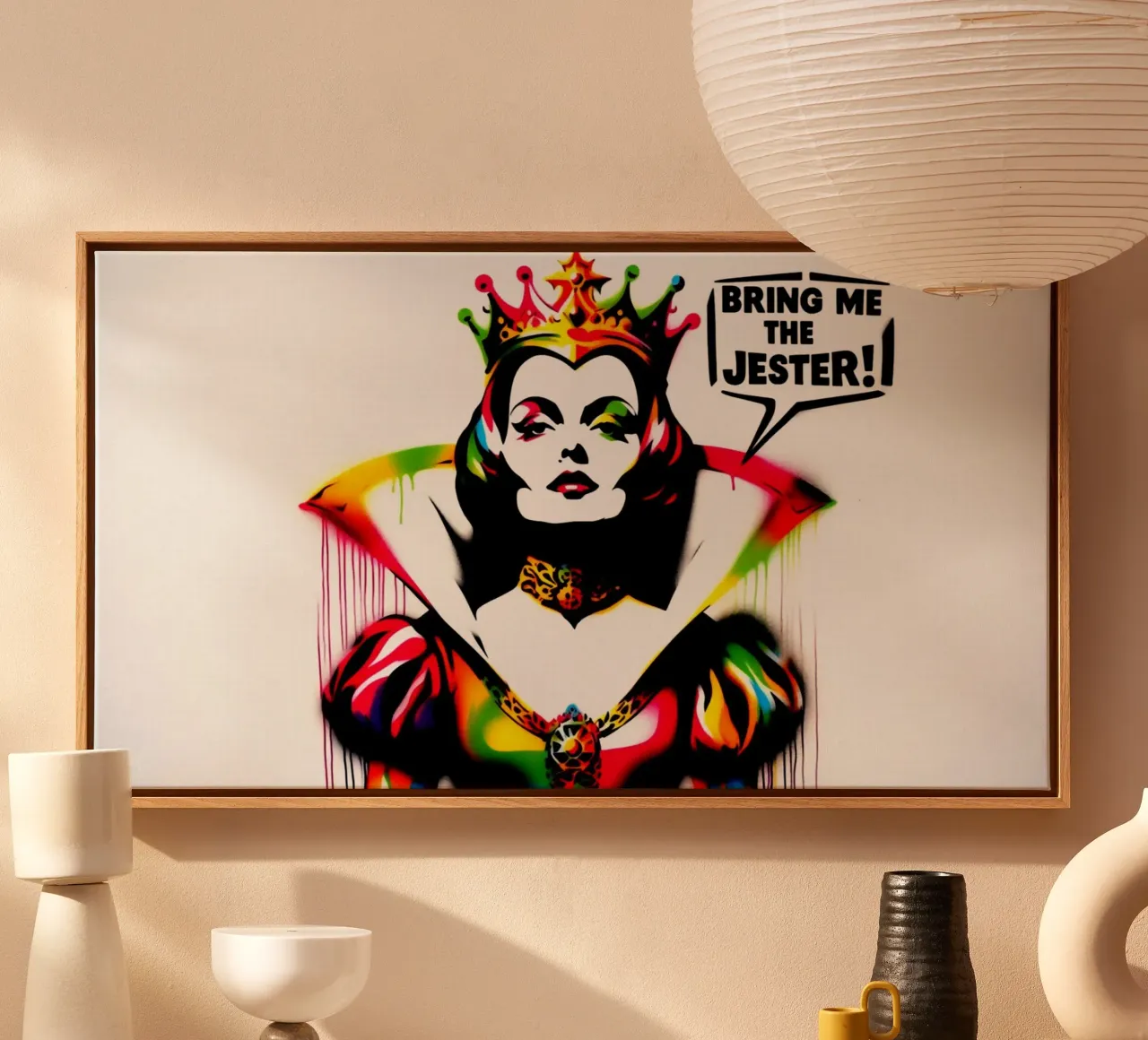 Bring me the Jester – Stencil, Graffiti & Streetart tela con Cornice a cassetta da STAN Z.