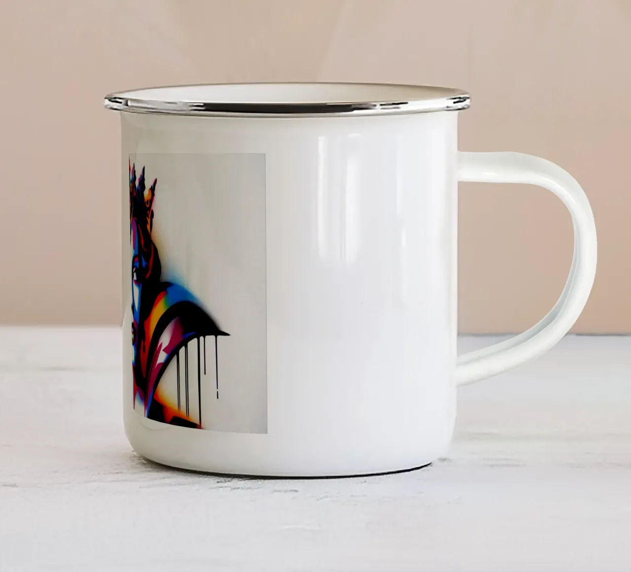 Queen – Stencil, Graffiti & Streetart mug en émail de STAN Z.