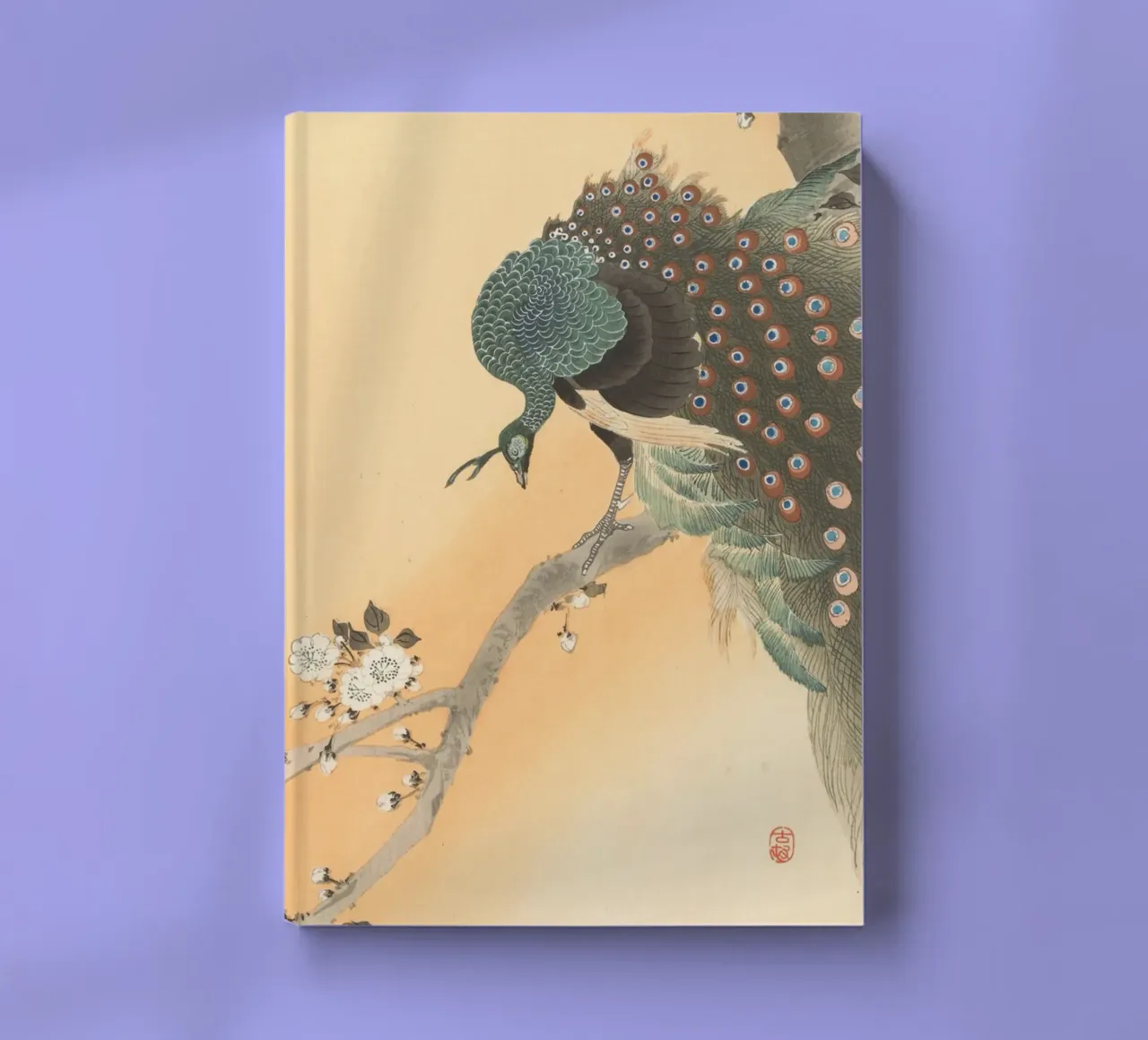 Peacock in cherry tree - Ohara Koson notebook by William Store