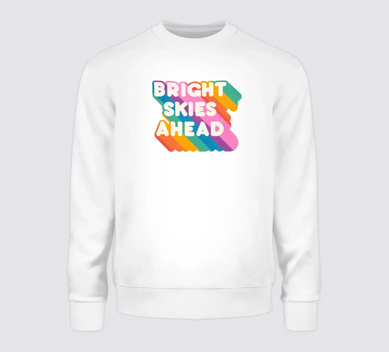 Retro Rainbow "Bright Skies Ahead" Art Print felpa da showmemars