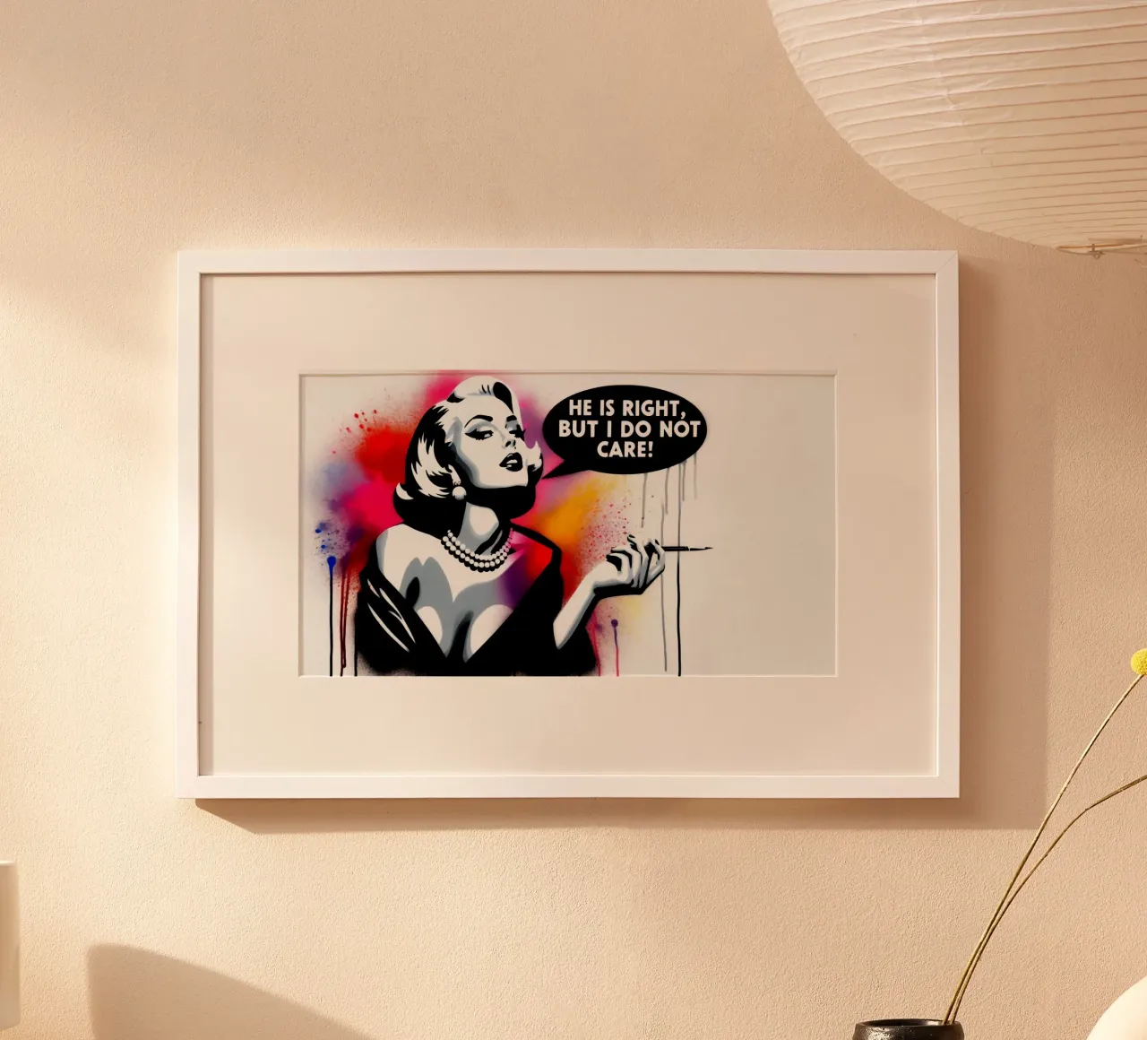 He is right – Stencil, Graffiti & Streetart poster con telaio in plastica da STAN Z.