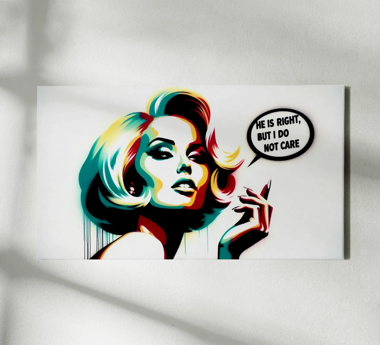 He is right – Stencil, Graffiti & Streetart tela con Cornice a cassetta da STAN Z.