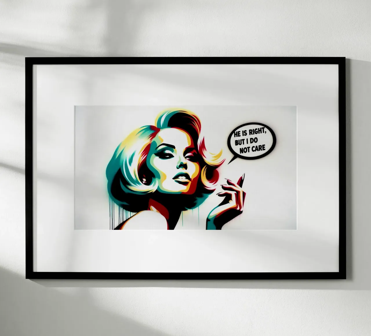 He is right – Stencil, Graffiti & Streetart poster con telaio in alluminio da STAN Z.