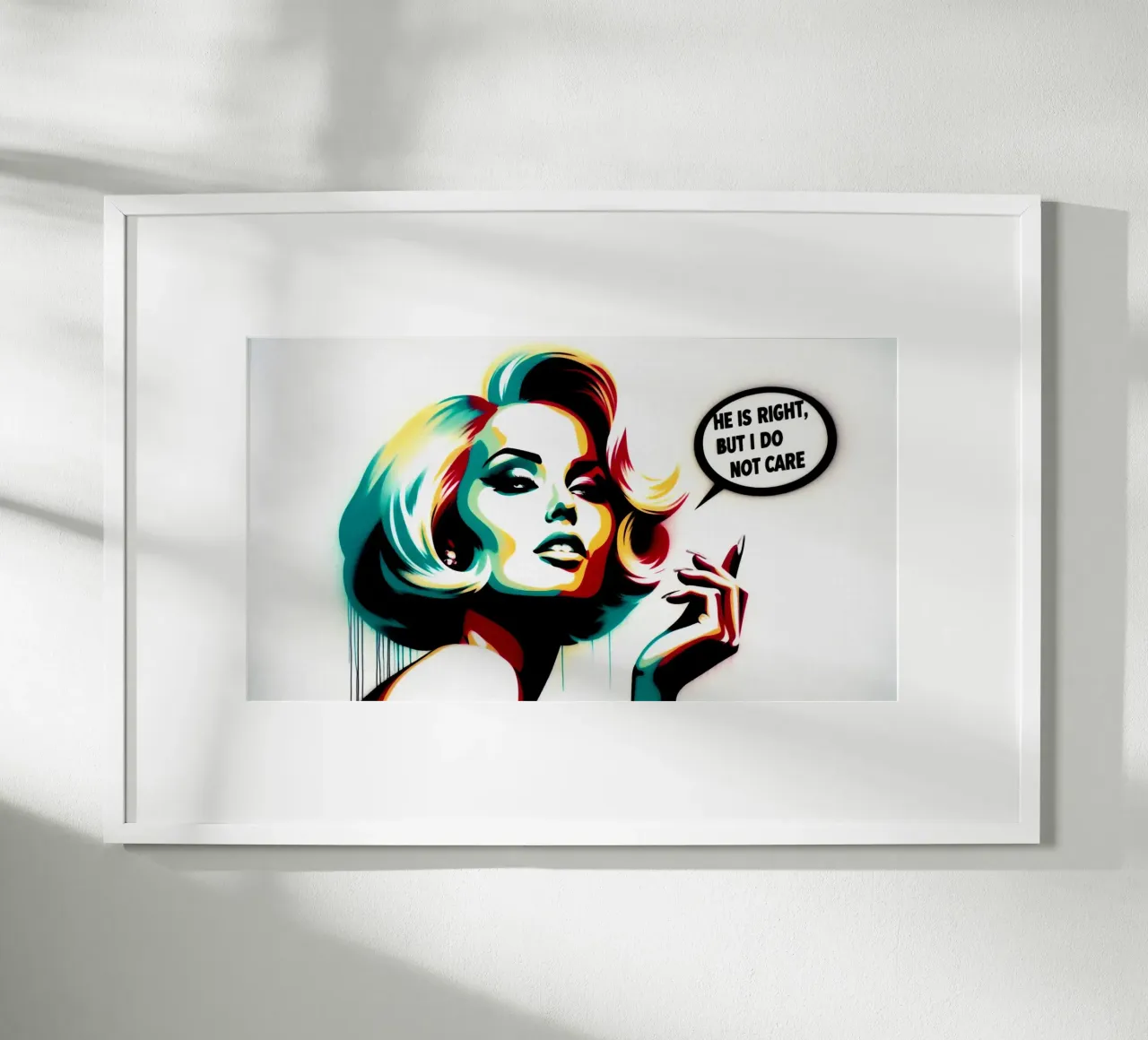 He is right – Stencil, Graffiti & Streetart poster con telaio in alluminio da STAN Z.