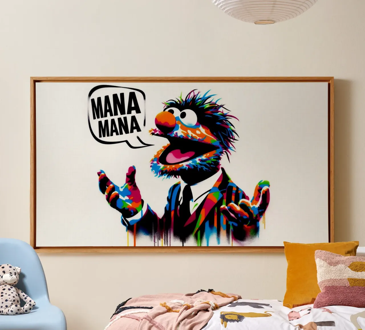Mana Mana – Muppet – Stencil, Graffiti & Streetart tela con Cornice a cassetta da STAN Z.