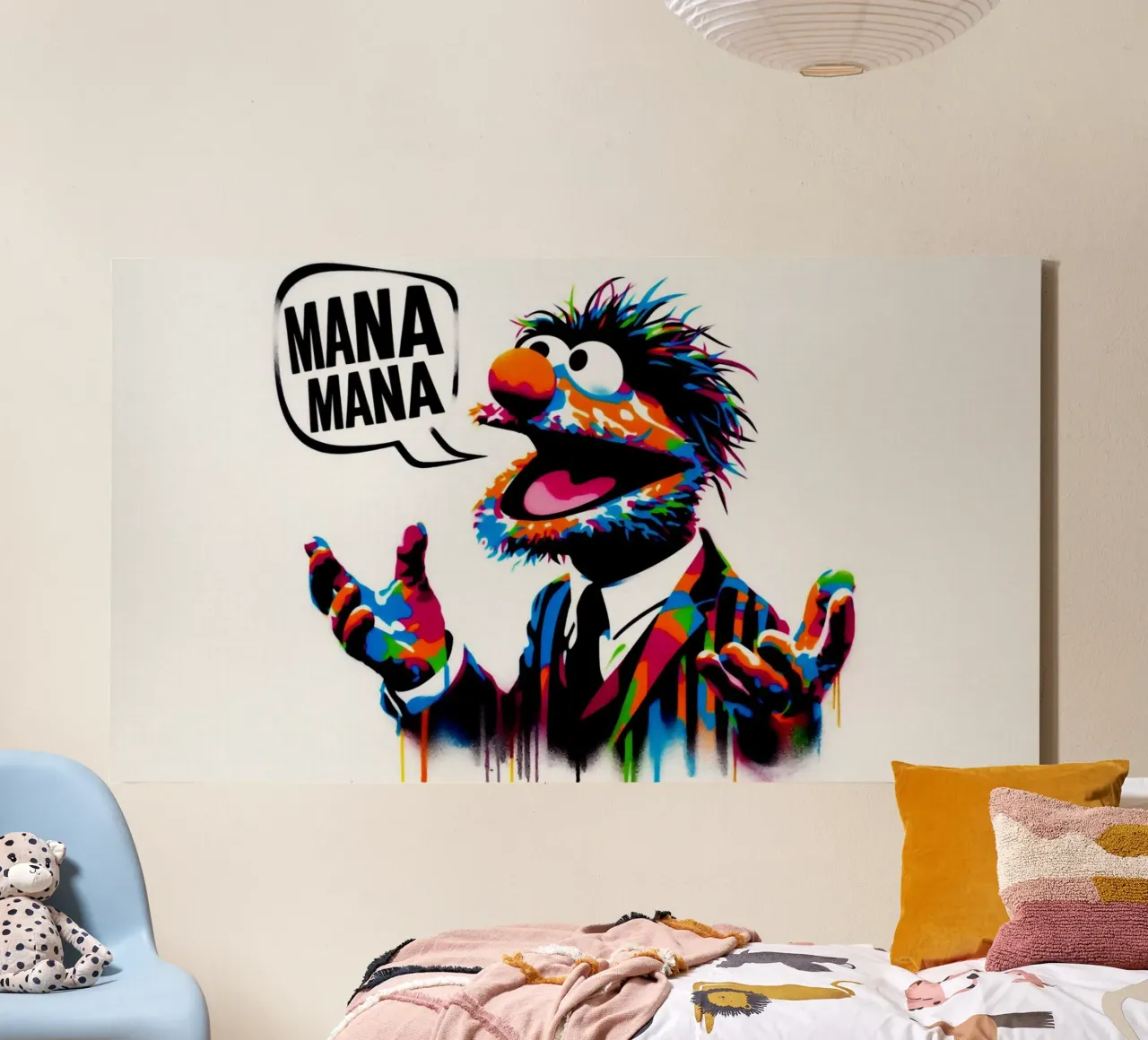 Mana Mana – Muppet – Stencil, Graffiti & Streetart tela con Cornice a cassetta da STAN Z.