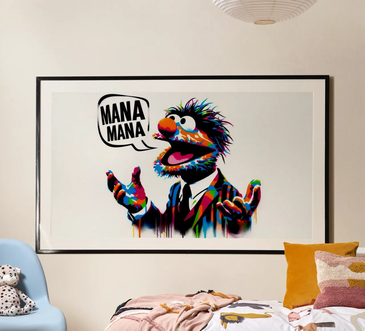 Mana Mana – Muppet – Stencil, Graffiti & Streetart poster con telaio in plastica da STAN Z.