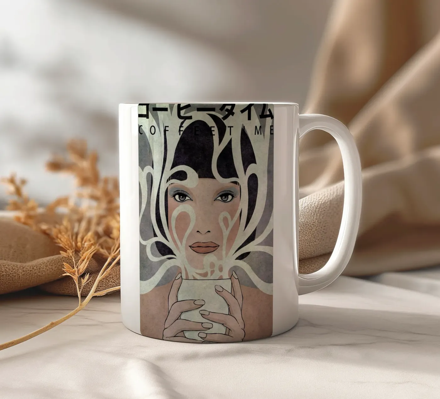 Coffee Time ceramic mug by Kuba Gornowicz