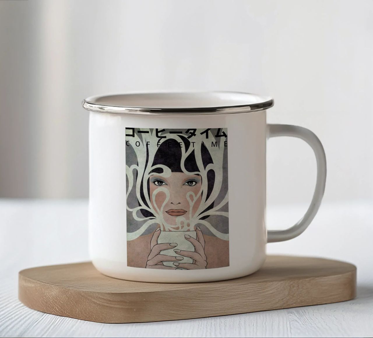 Coffee Time Emaille Tasse von Kuba Gornowicz