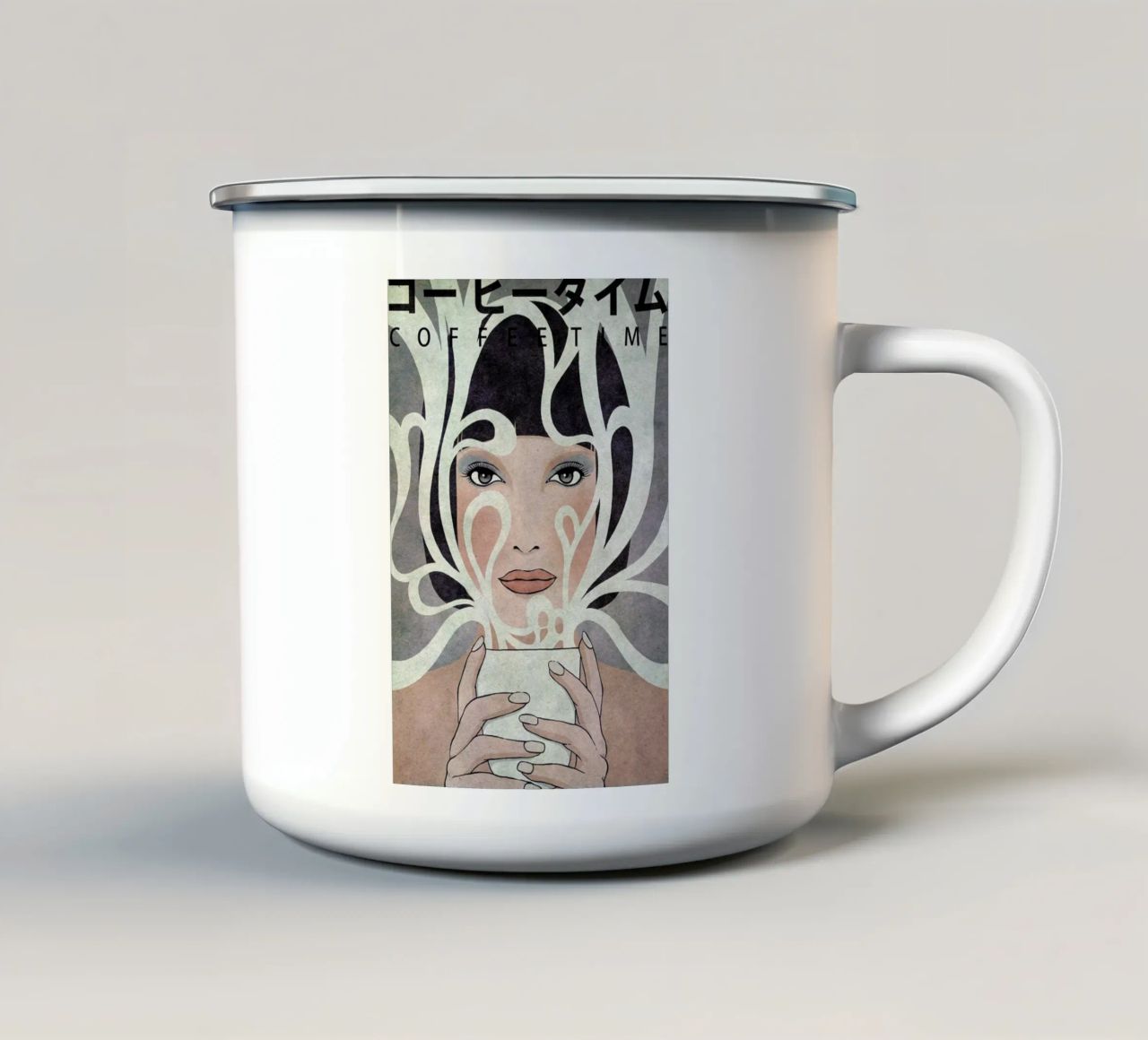 Coffee Time Emaille Tasse von Kuba Gornowicz