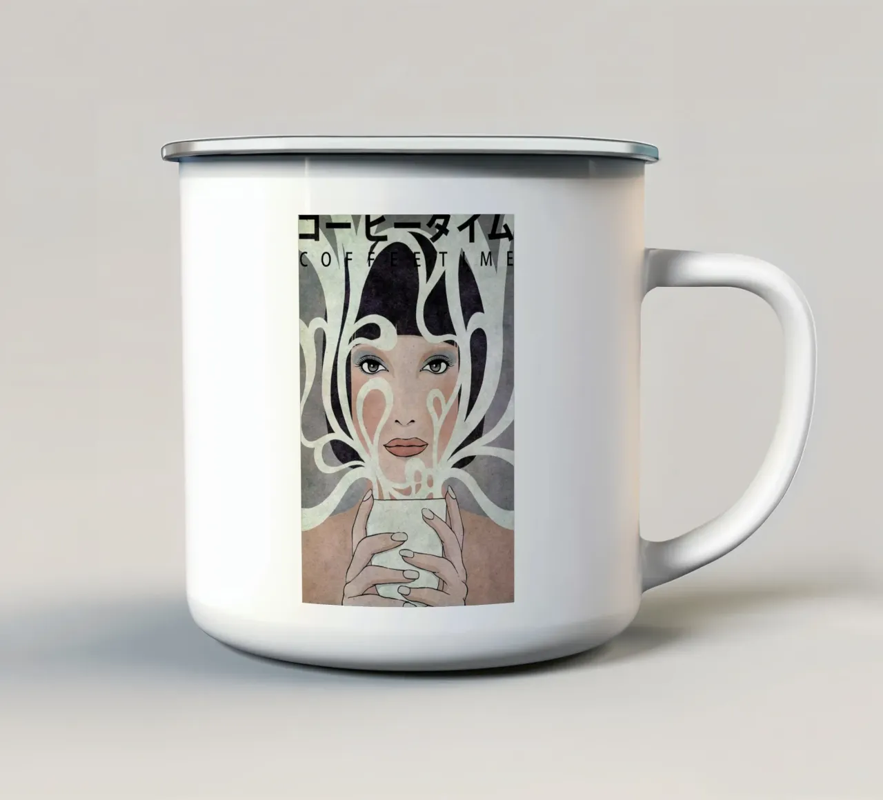 Coffee Time tazza in smalto da Kuba Gornowicz