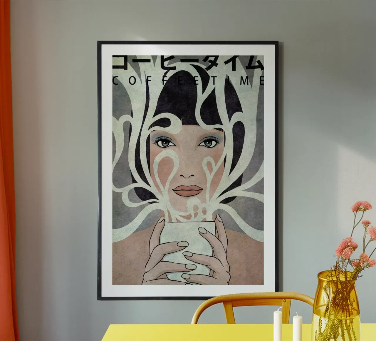 Coffee Time poster con telaio in plastica da Kuba Gornowicz