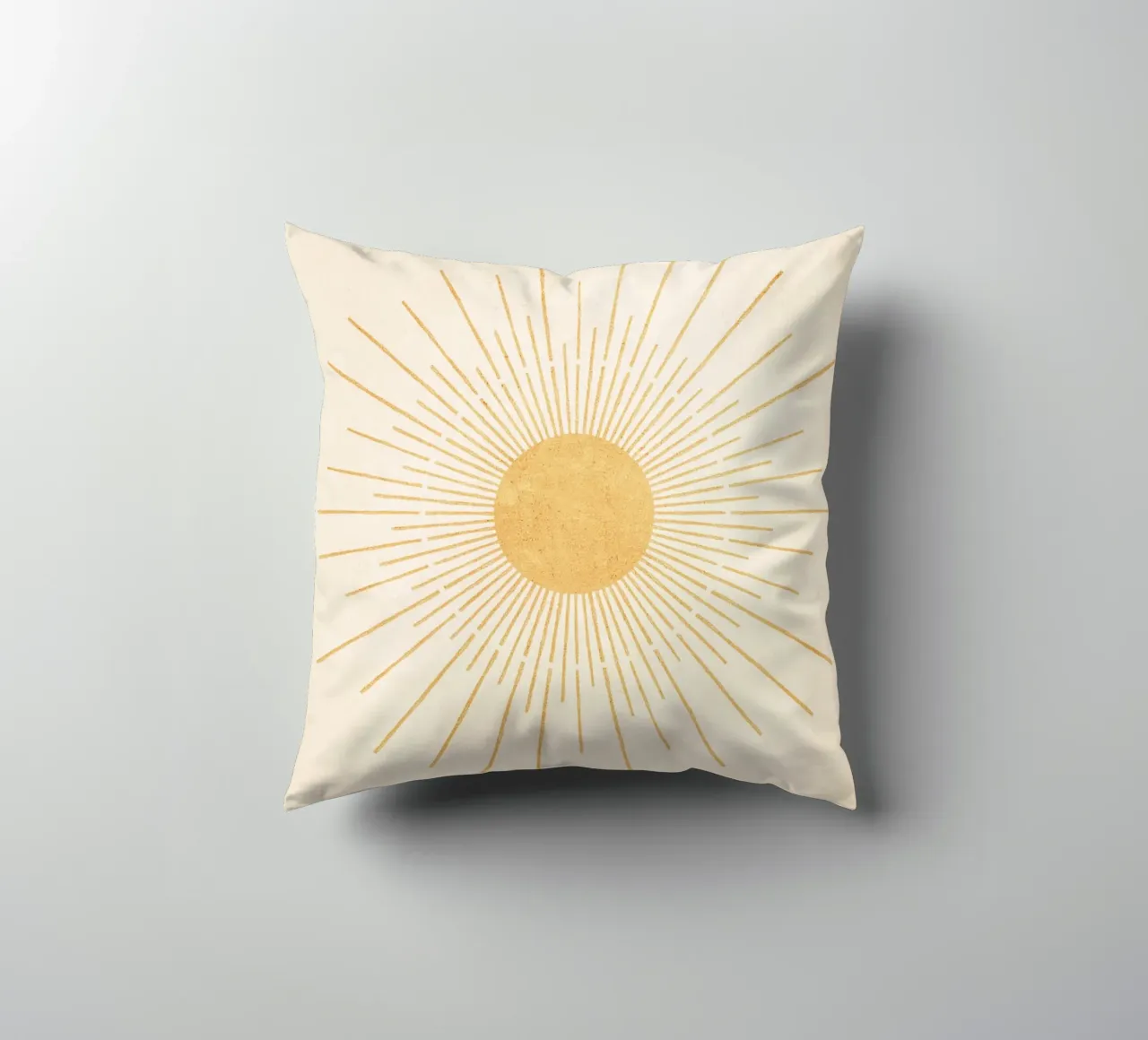 Boho Yellow Sun no. 3 cuscino da apoloprints