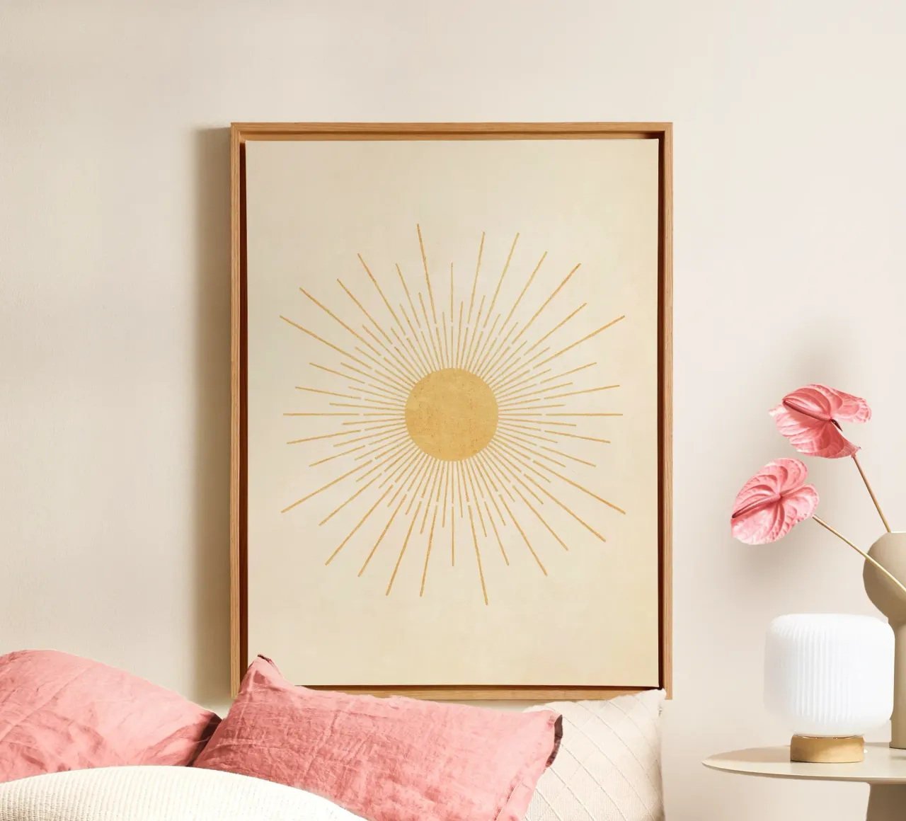 Boho Yellow Sun no. 3 tela con Cornice a cassetta da apoloprints