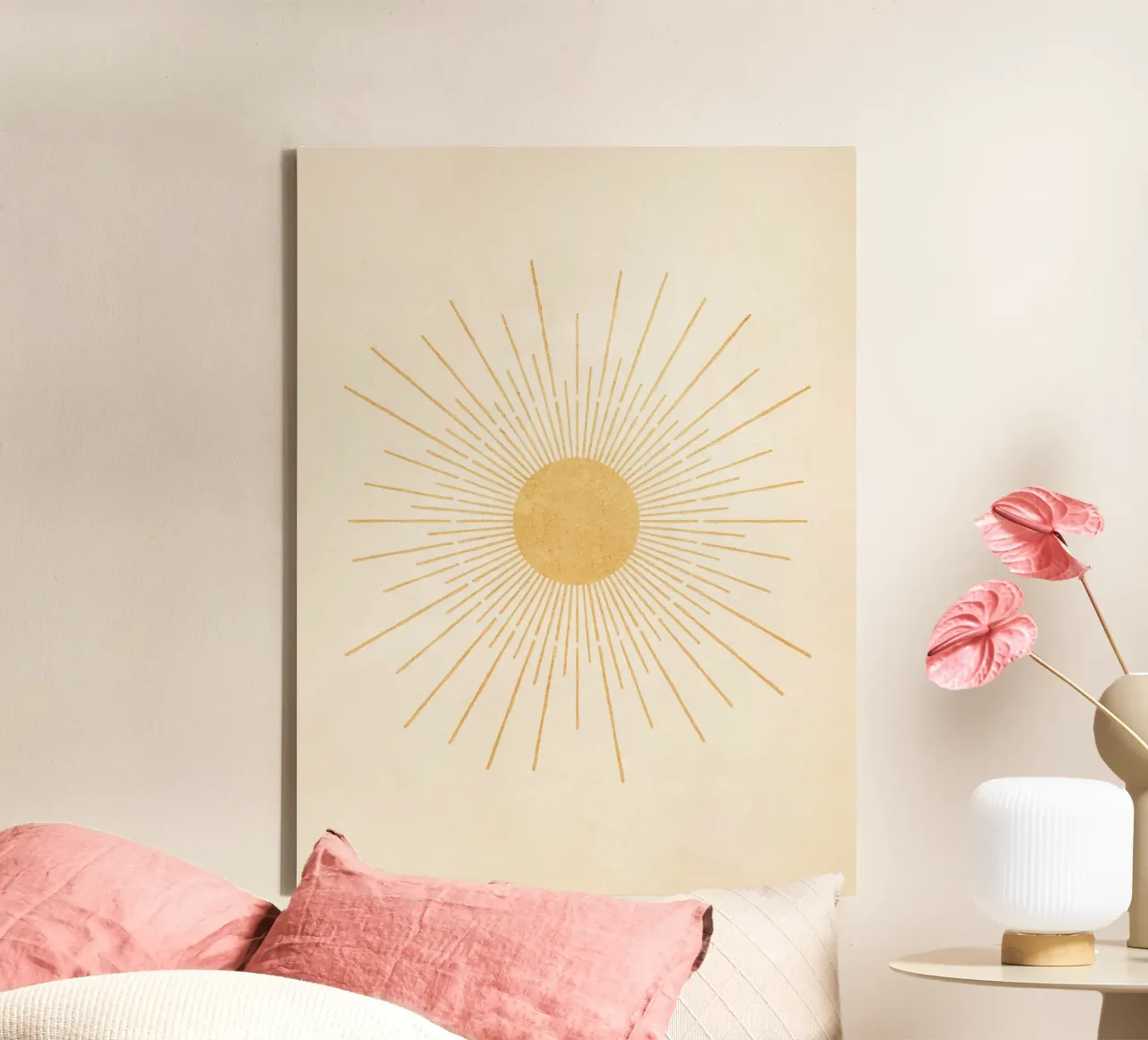 Boho Yellow Sun no. 3 tela con Cornice a cassetta da apoloprints