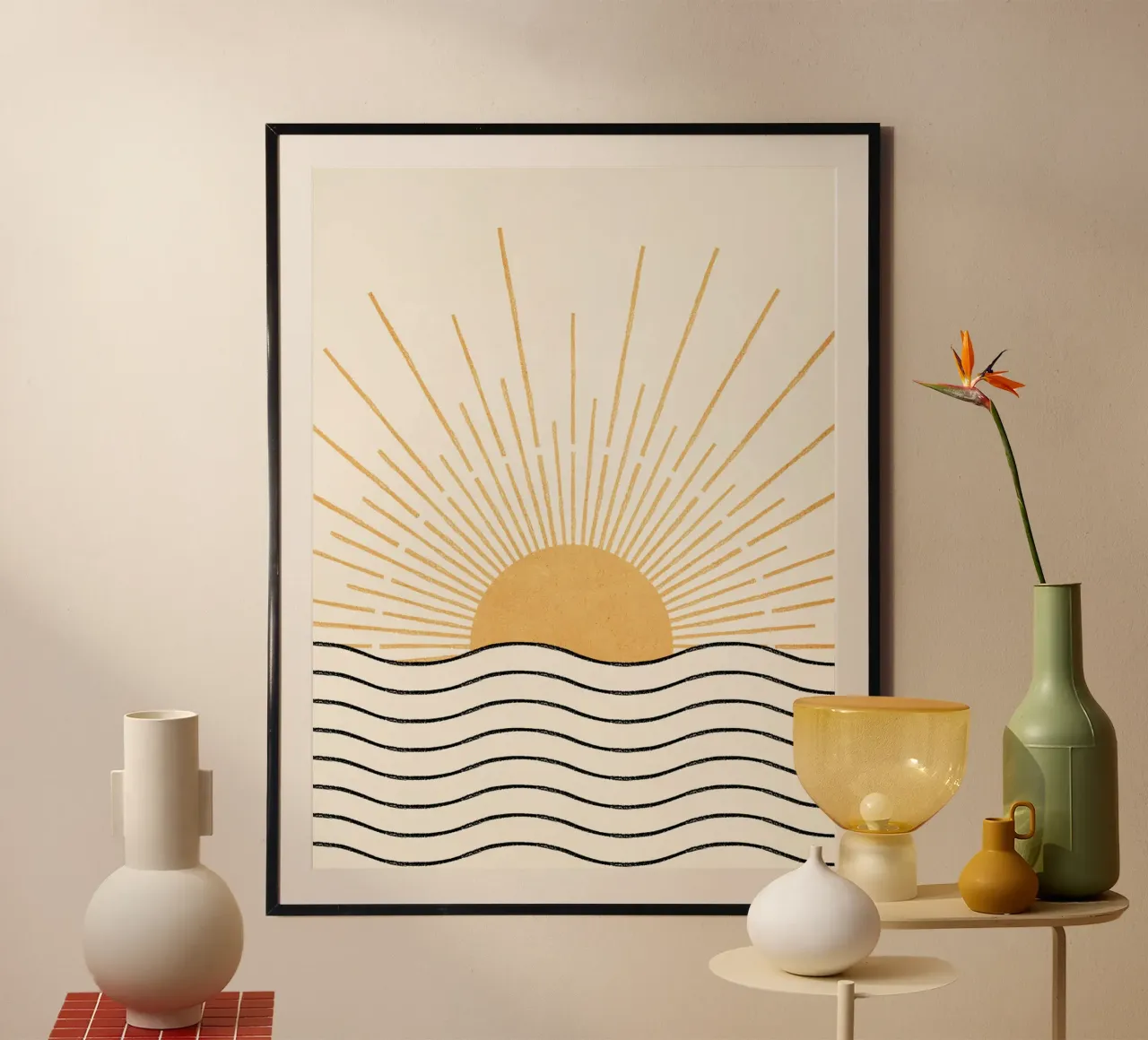 Boho sun and the sea poster con telaio in plastica da apoloprints