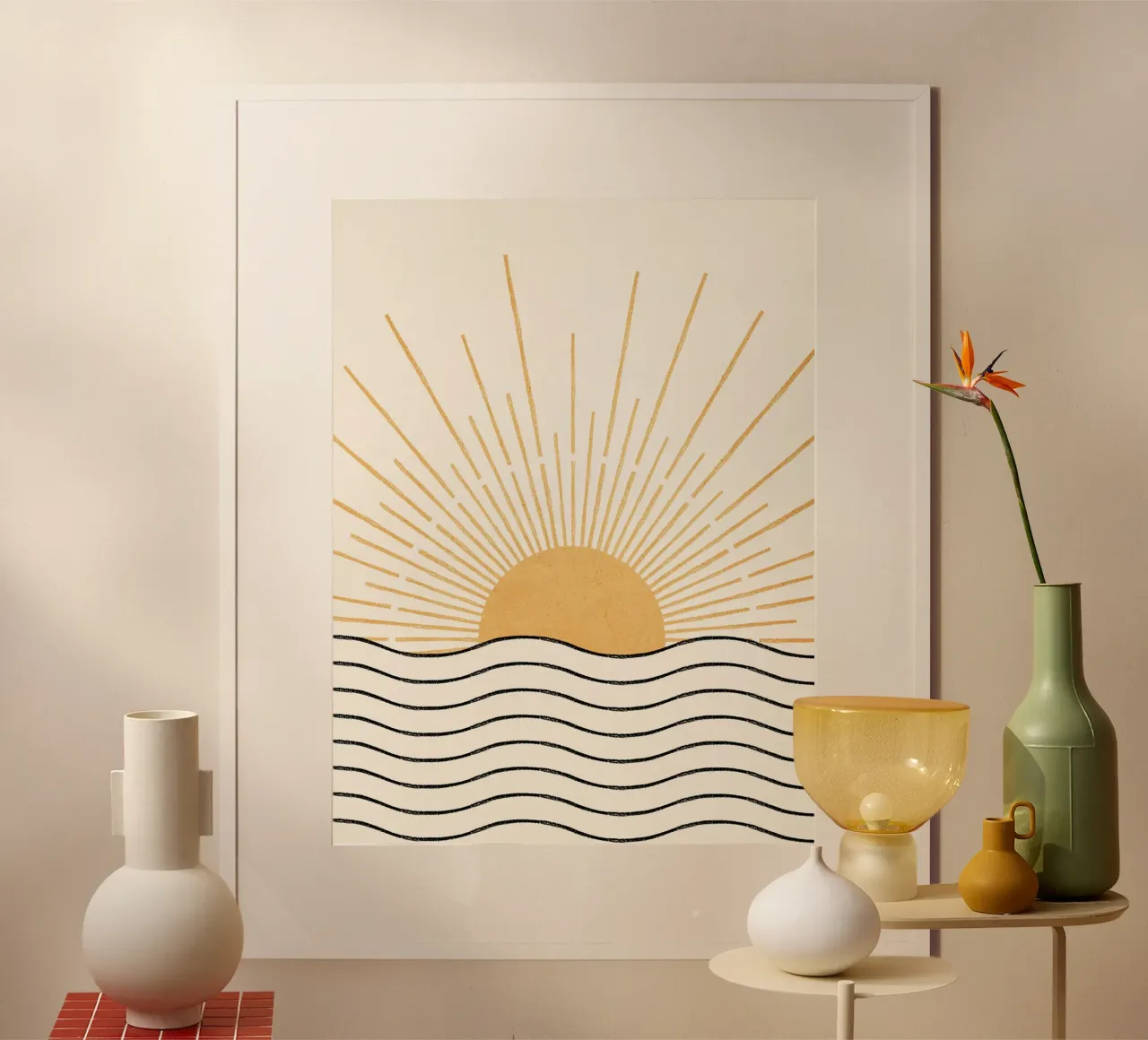 Boho sun and the sea poster con telaio in plastica da apoloprints