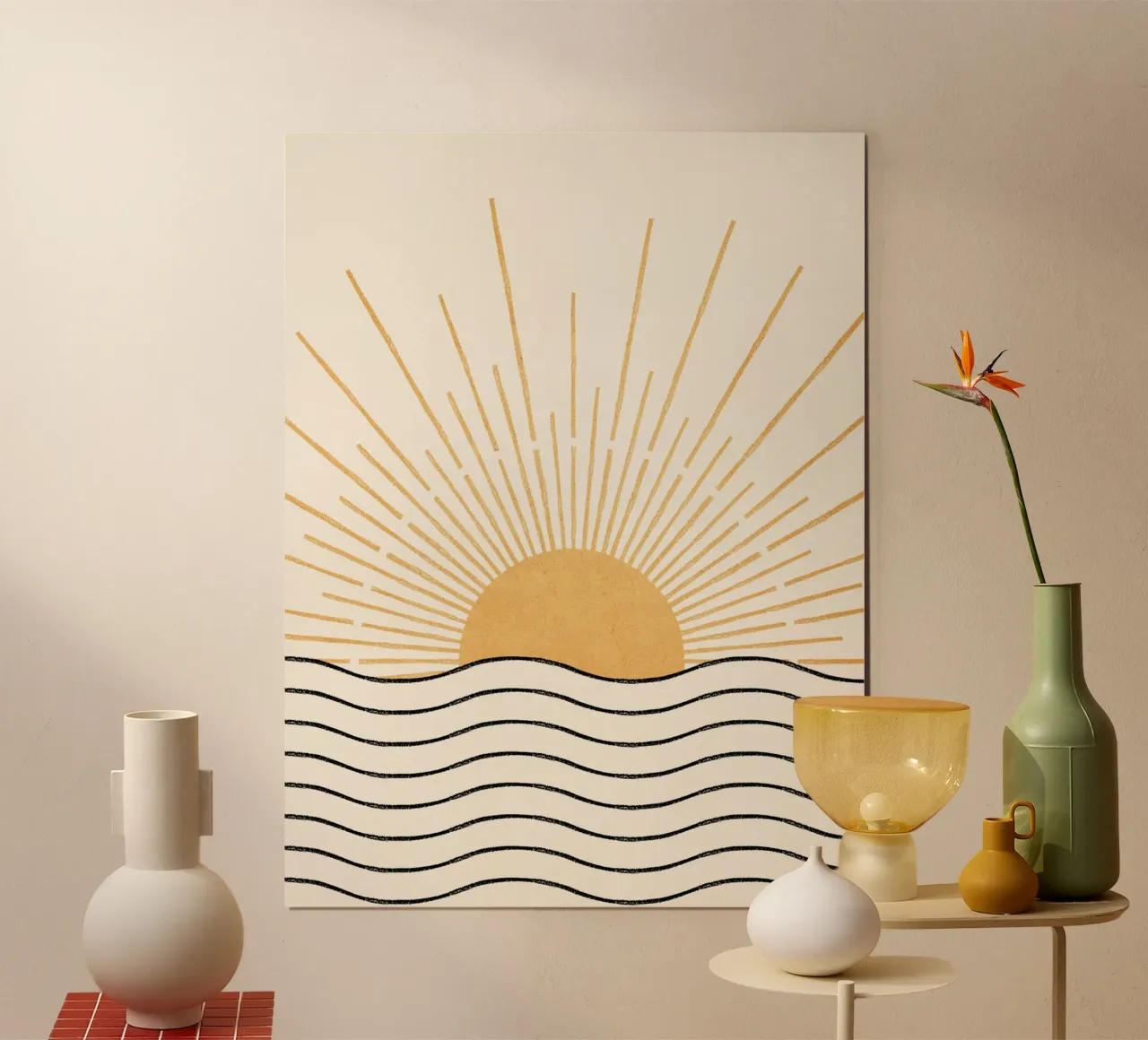Boho sun and the sea poster con telaio in plastica da apoloprints