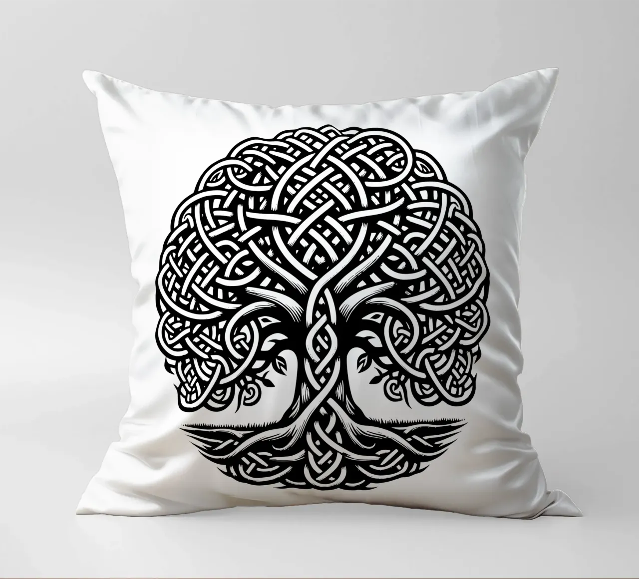 Albero della vita in bianco e nero cuscino da Spiritual Touch