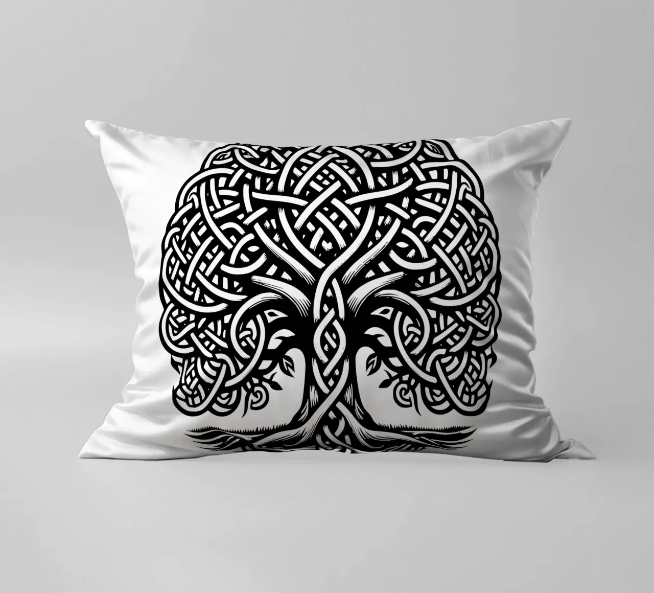 Albero della vita in bianco e nero cuscino da Spiritual Touch