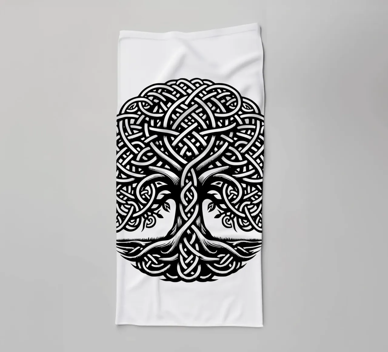 Albero della vita in bianco e nero asciugamano da bagno da Spiritual Touch