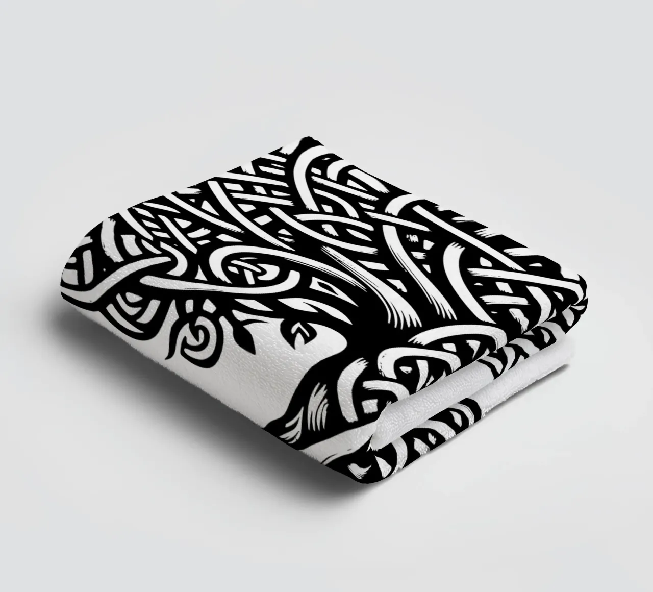 Albero della vita in bianco e nero asciugamano da bagno da Spiritual Touch