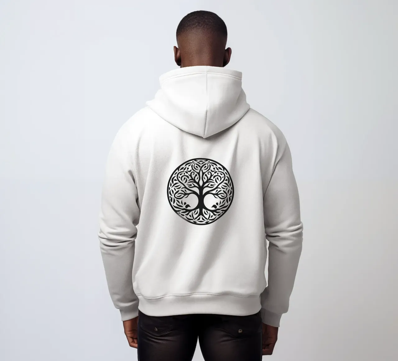 Albero della vita in bianco e nero felpa con cappuccio da Spiritual Touch