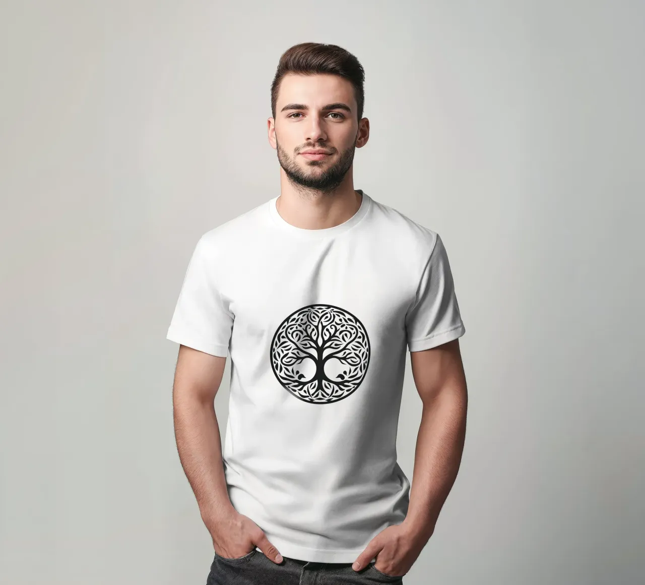 Albero della vita in bianco e nero t-shirt da Spiritual Touch