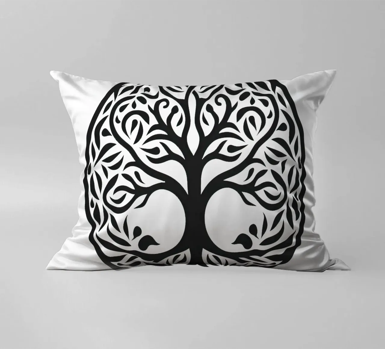 Albero della vita in bianco e nero cuscino da Spiritual Touch
