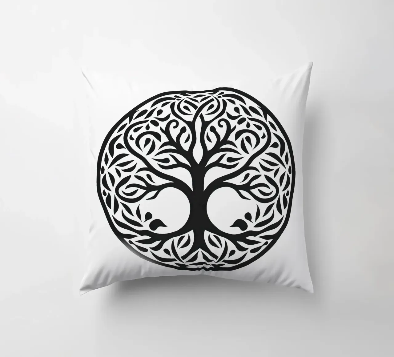 Albero della vita in bianco e nero cuscino da Spiritual Touch