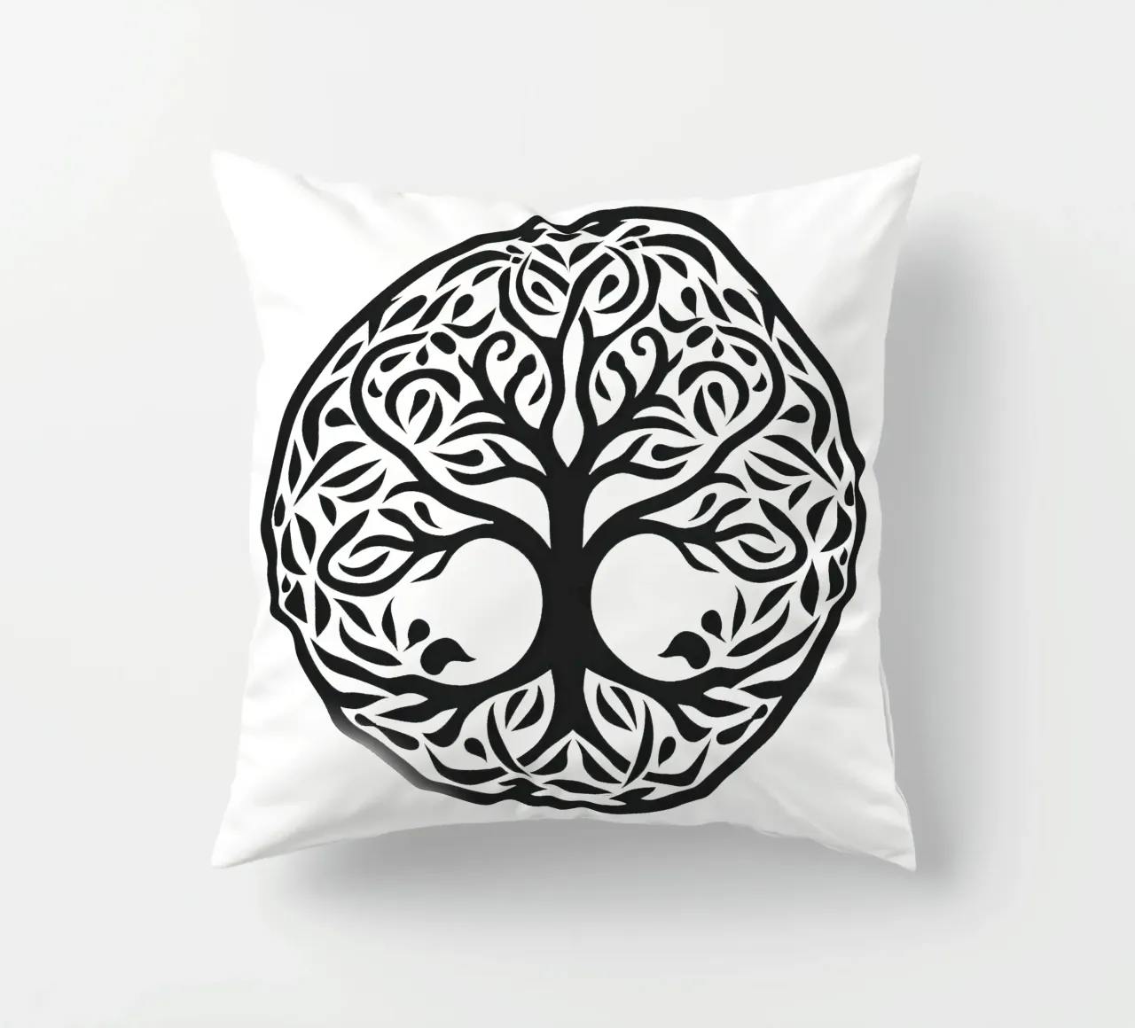 Albero della vita in bianco e nero cuscino da Spiritual Touch