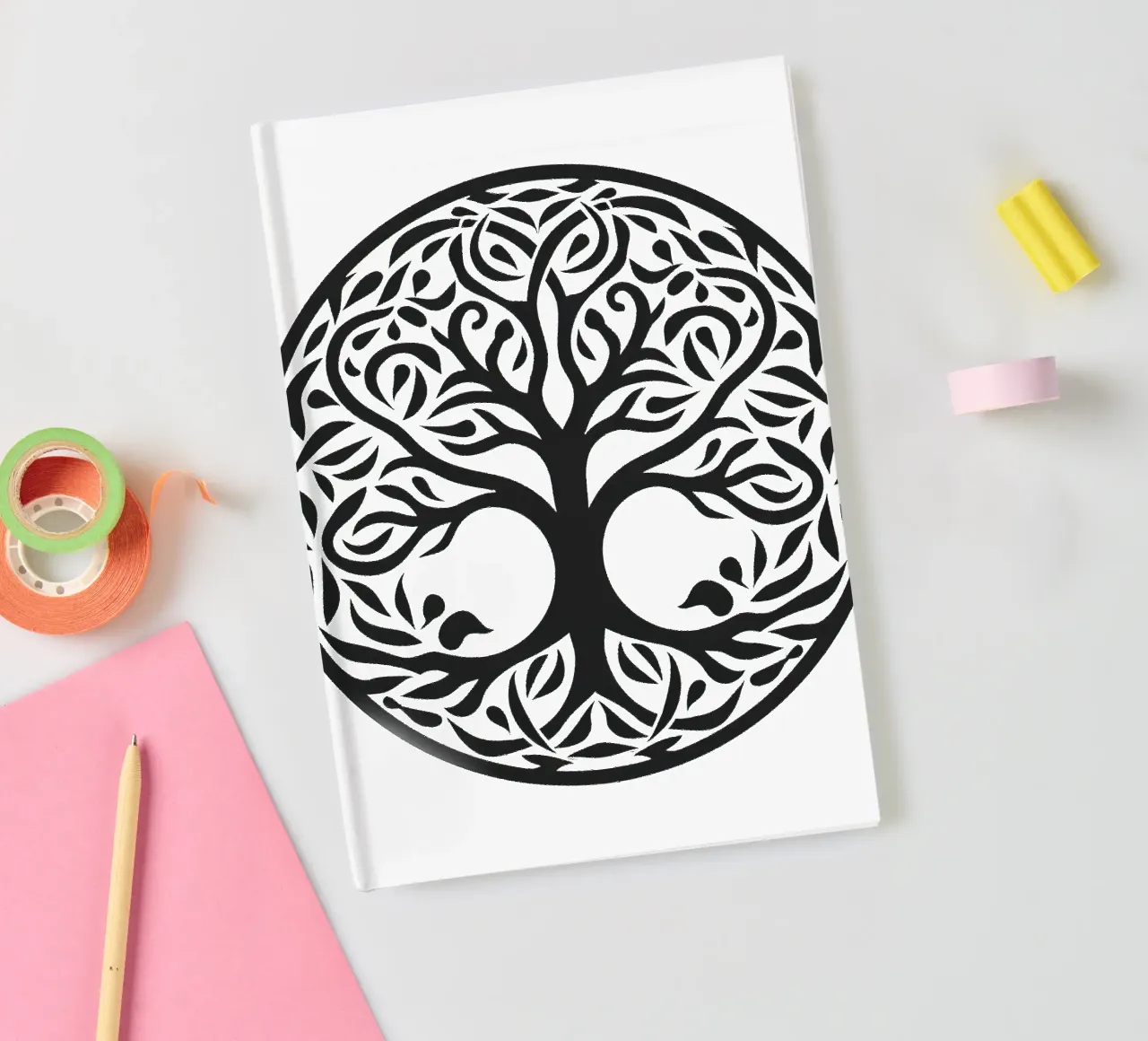 Black & White Tree of Life notebook by Spiritual Touch